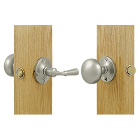 Dendesigns Storm Door Latch with Round Tubular Lock, Satin Nickel - Solid DE1626485